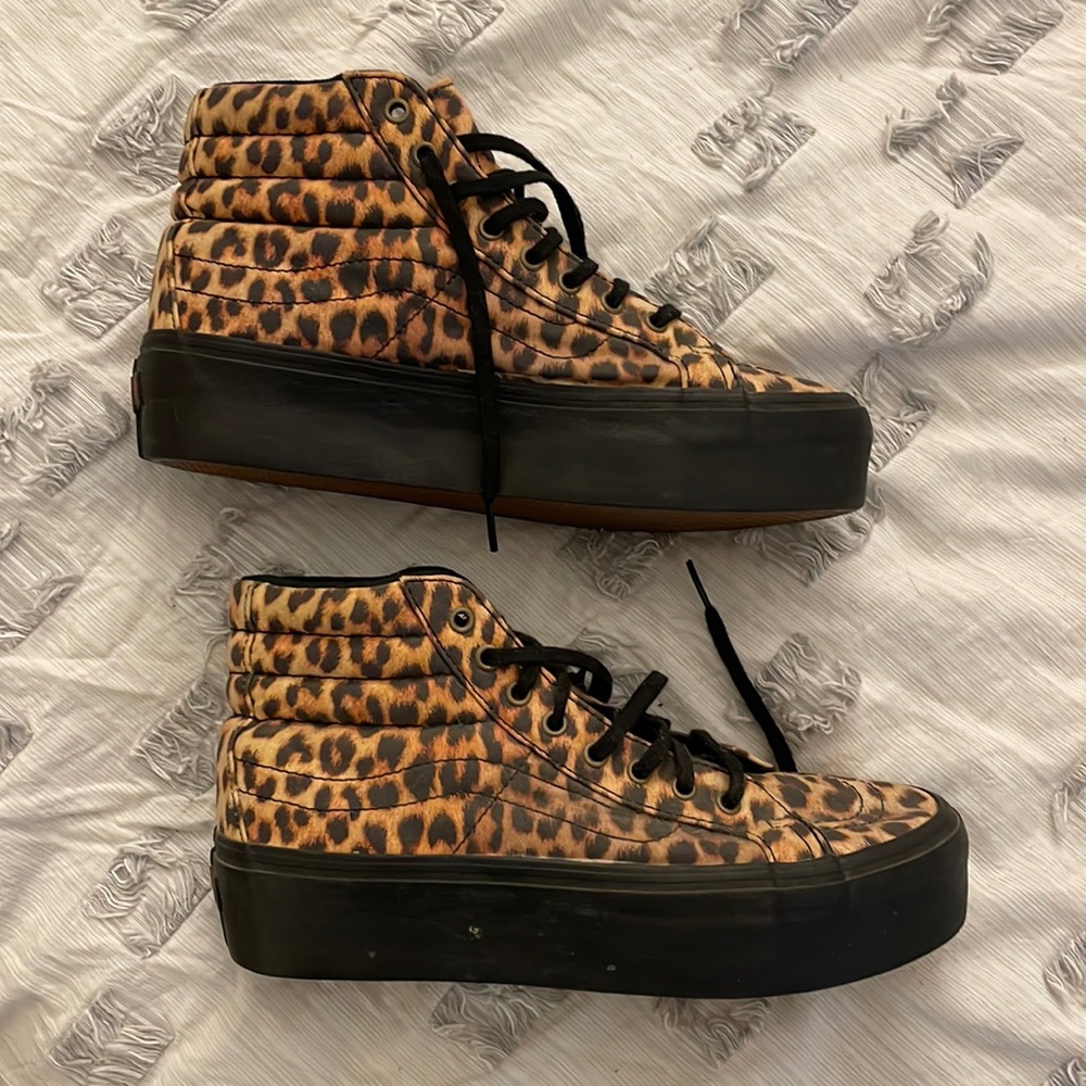 Vans Hi-Top Leopard Platform Sneakers
